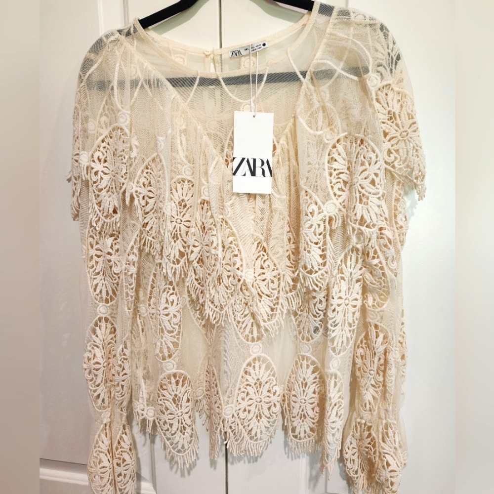 Zara tulle and lace dreamy top